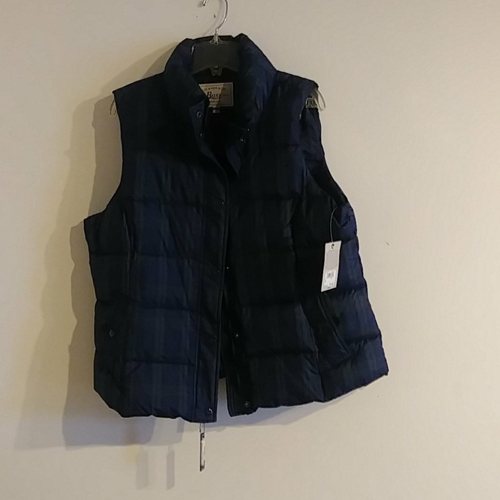 BASS BLUE PLAID PUFFER JACKET